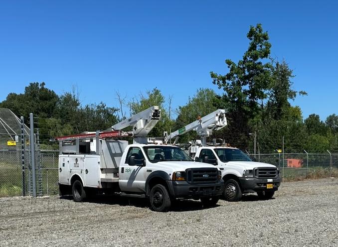 Crane Work Trucks on Lot